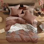 Amberspace Cationic Dyeing 7-piece Bed in a Bag Comforter Set with Sheets