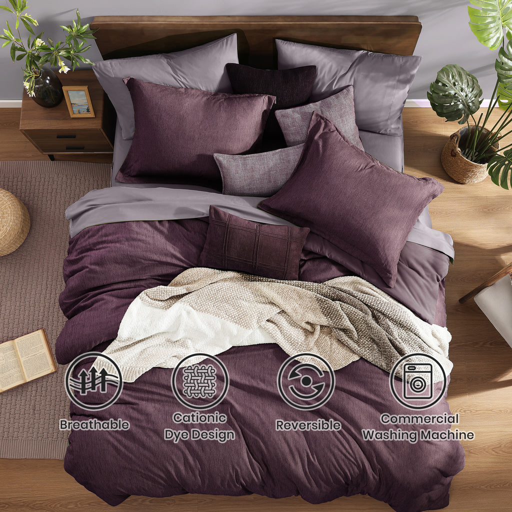 Amberspace Cationic Dyeing 7-piece Bed in a Bag Comforter Set with Sheets