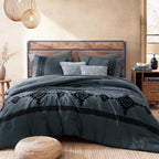 Amberspace Embroidery 7-piece Bed in a Bag Full Comforter Set with Sheets