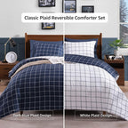 Amberspace Plaid Design Bed in a Bag Comforter Set with Sheets
