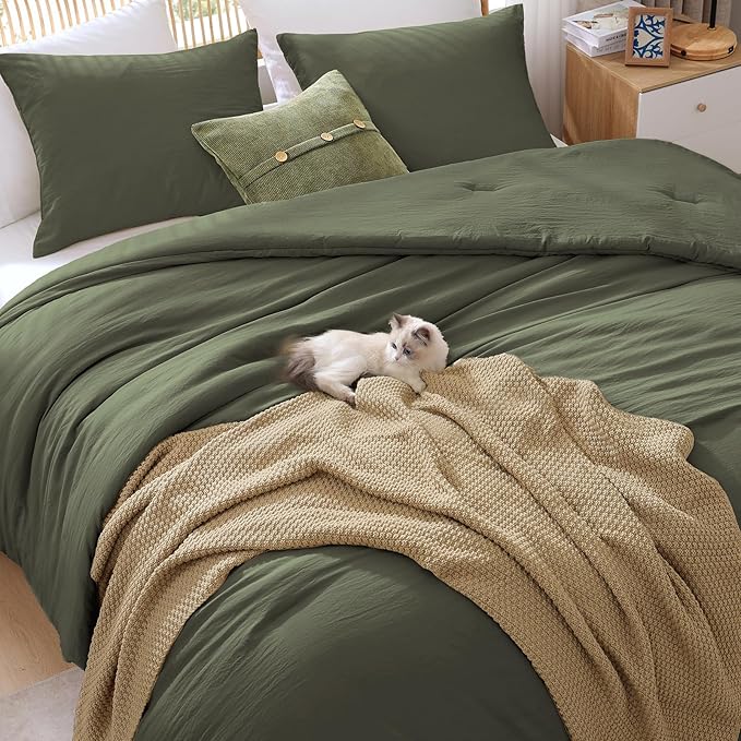Amberspace Prewashed fabric 2/3-piece Bed in a Bag Comforter Set with Sheets