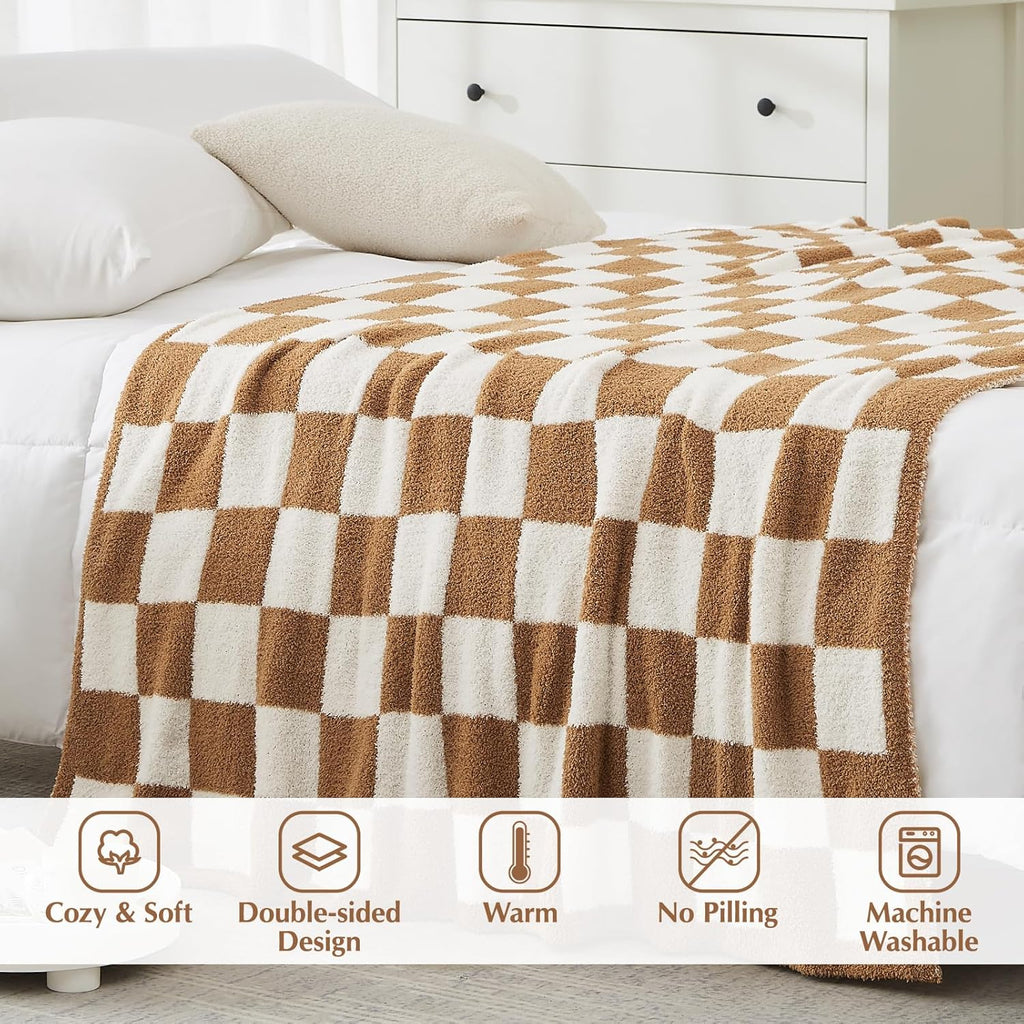 Amberspace Checkered Knit Throw