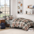 Amberspace Plaid Design Bed in a Bag Comforter Set with Sheets