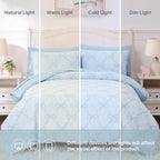 Amberspace Diamond Bow Design 5/7-piece Bed in a Bag Comforter Set with Sheets