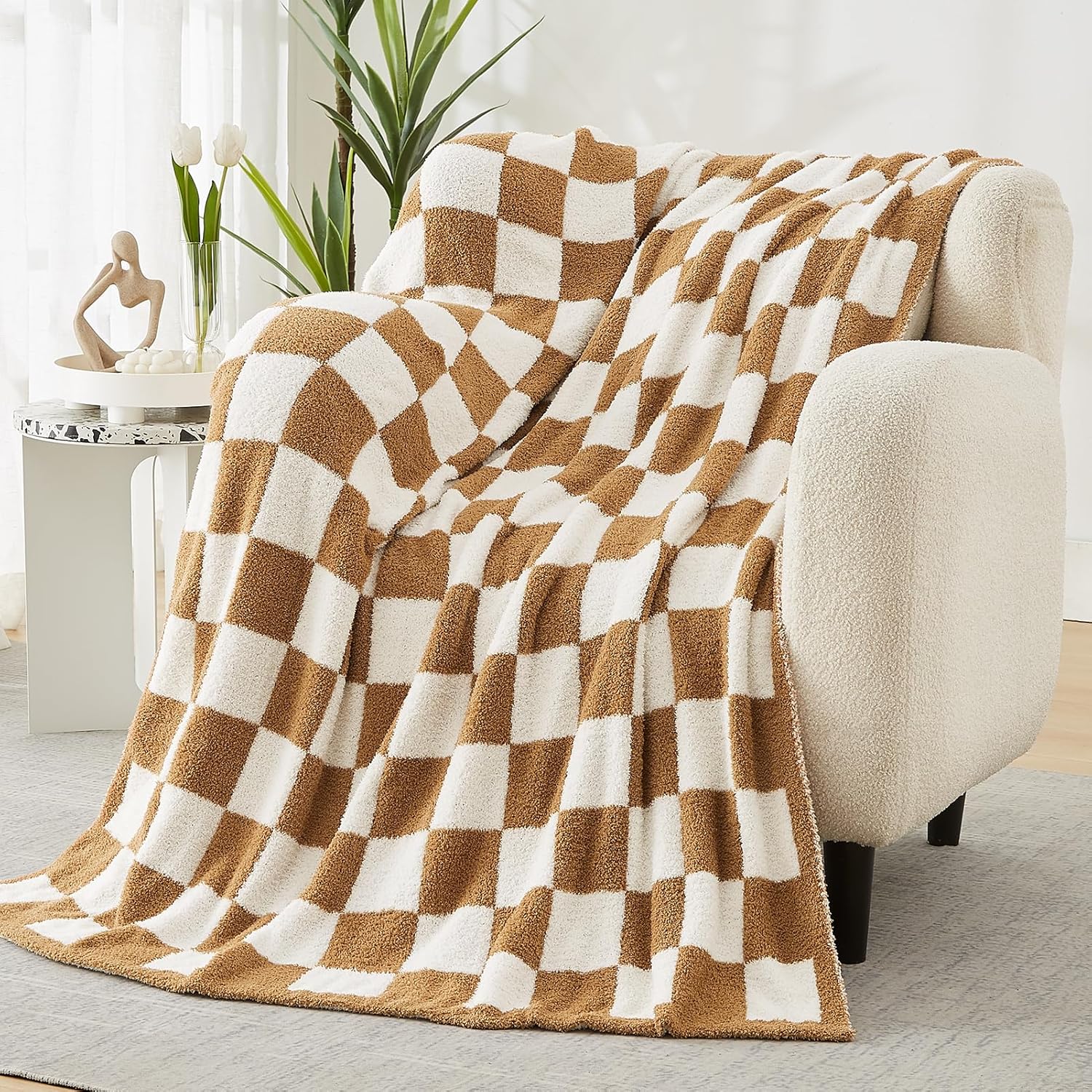 Amberspace Checkered Knit Throw