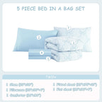 Amberspace Diamond Bow Design 5/7-piece Bed in a Bag Comforter Set with Sheets