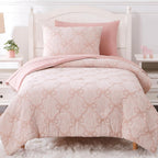 Amberspace Diamond Bow Design 5/7-piece Bed in a Bag Comforter Set with Sheets