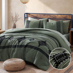 Amberspace Embroidery 7-piece Bed in a Bag Full Comforter Set with Sheets