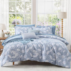 Amberspace Botanical Flowers Design 7-piece Bed in a Bag Comforter Set with Sheets
