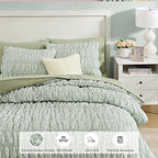 Amberspace Puff 7-piece Bed in a Bag Comforter Set with Sheets