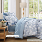 Amberspace Botanical Flowers Design 7-piece Bed in a Bag Comforter Set with Sheets