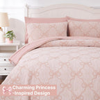 Amberspace Diamond Bow Design 5/7-piece Bed in a Bag Comforter Set with Sheets