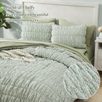 Amberspace Puff 7-piece Bed in a Bag Comforter Set with Sheets