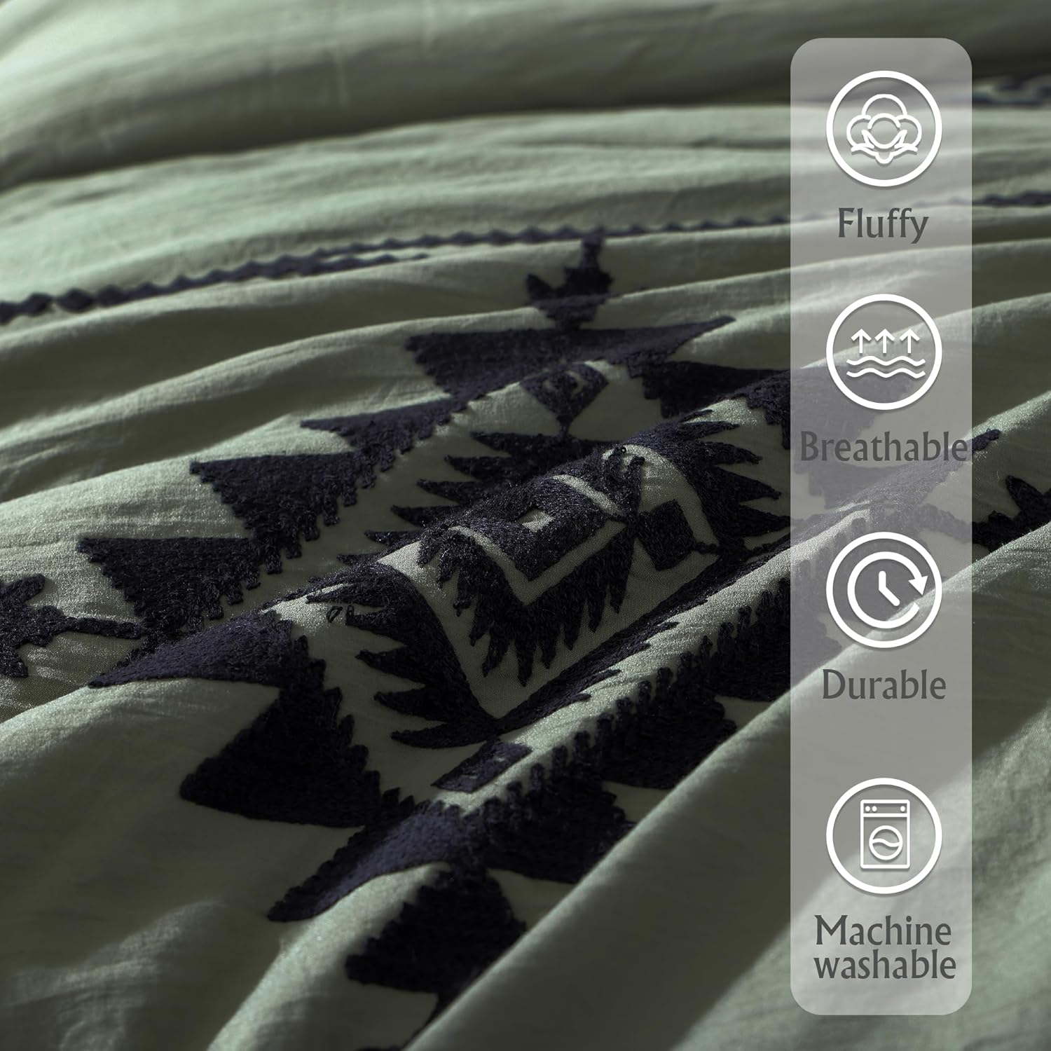 Amberspace Embroidery 7-piece Bed in a Bag Full Comforter Set with Sheets