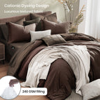 Amberspace Cationic Dyeing 7-piece Bed in a Bag Comforter Set with Sheets