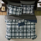 Amberspace Plaid Design Bed in a Bag Comforter Set with Sheets