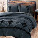 Amberspace Embroidery 7-piece Bed in a Bag Full Comforter Set with Sheets