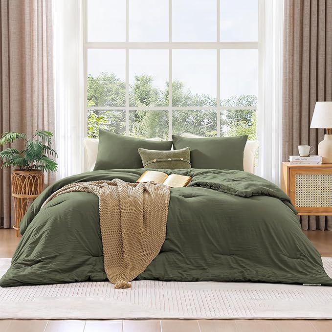 Amberspace Prewashed fabric 2/3-piece Bed in a Bag Comforter Set with Sheets