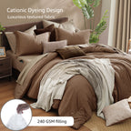 Amberspace Cationic Dyeing 7-piece Bed in a Bag Comforter Set with Sheets