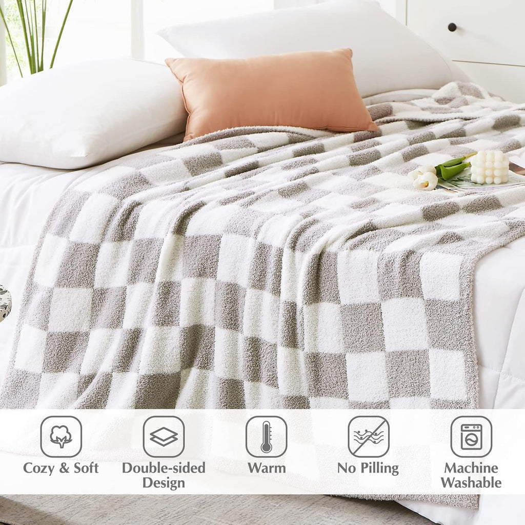 Amberspace Checkered Knit Throw