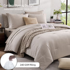 Amberspace Cationic Dyeing 7-piece Bed in a Bag Comforter Set with Sheets