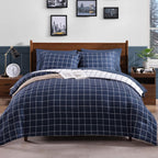Amberspace Plaid Design Bed in a Bag Comforter Set with Sheets