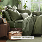 Amberspace Cationic Dyeing 7-piece Bed in a Bag Comforter Set with Sheets