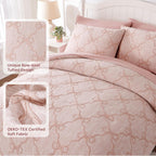 Amberspace Diamond Bow Design 5/7-piece Bed in a Bag Comforter Set with Sheets