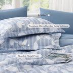 Amberspace Botanical Flowers Design 7-piece Bed in a Bag Comforter Set with Sheets
