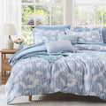 Amberspace Botanical Flowers Design 7-piece Bed in a Bag Comforter Set with Sheets