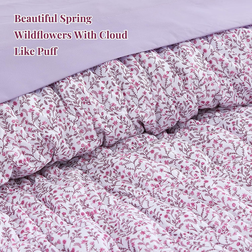 Amberspace Puff 7-piece Bed in a Bag Comforter Set with Sheets