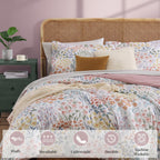 Amberspace Floral 7-piece Bed in a Bag Set with Sheets