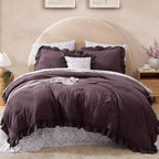 Amberspace Ruffle Design 7-piece Bed in a Bag Comforter Set with Sheets