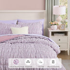 Amberspace Puff 7-piece Bed in a Bag Comforter Set with Sheets