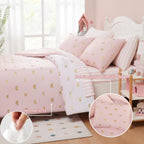 Amberspace Diamond Bow Design 5/7-piece Bed in a Bag Comforter Set with Sheets