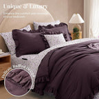 Amberspace Ruffle Design 7-piece Bed in a Bag Comforter Set with Sheets