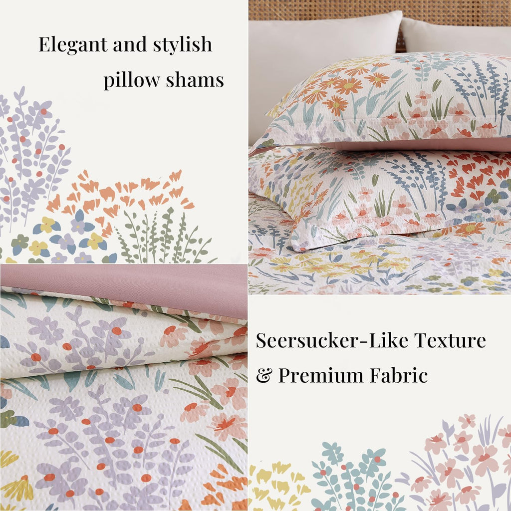 Amberspace Floral 7-piece Bed in a Bag Set with Sheets