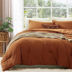 Amberspace Prewashed fabric 2/3-piece Bed in a Bag Comforter Set with Sheets
