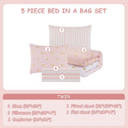 Amberspace Diamond Bow Design 5/7-piece Bed in a Bag Comforter Set with Sheets