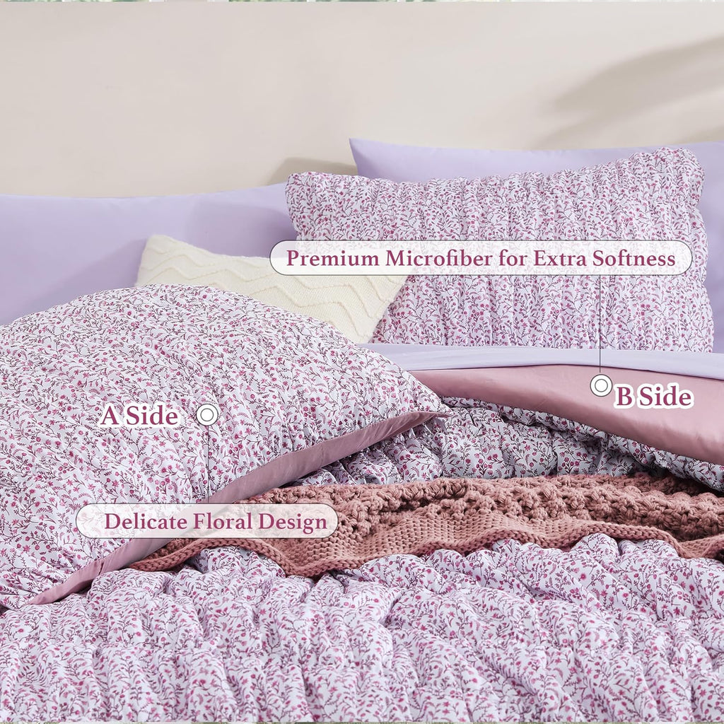 Amberspace Puff 7-piece Bed in a Bag Comforter Set with Sheets