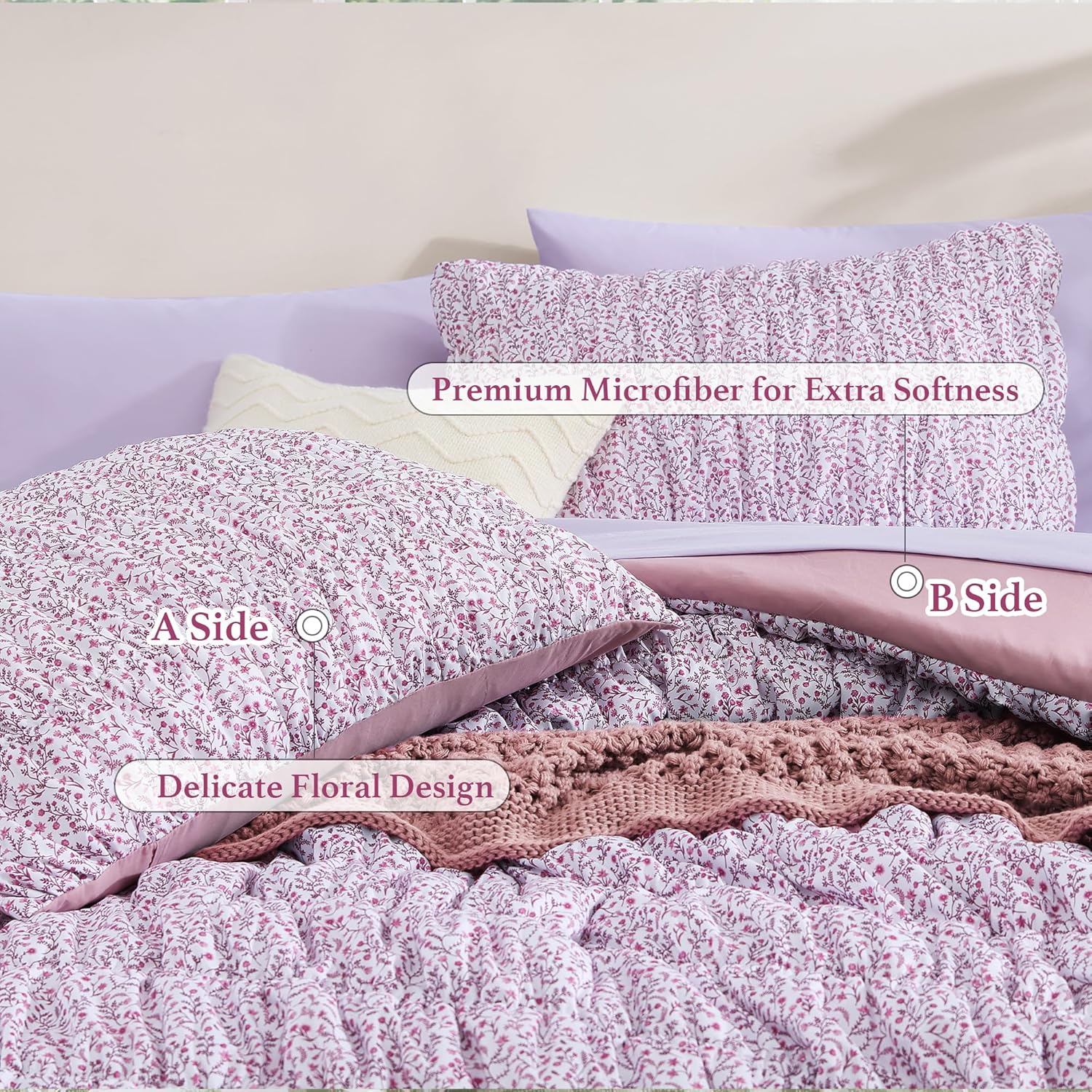 Amberspace Puff 7-piece Bed in a Bag Comforter Set with Sheets
