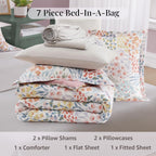 Amberspace Floral 7-piece Bed in a Bag Set with Sheets