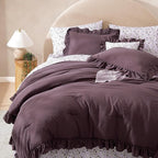 Amberspace Ruffle Design 7-piece Bed in a Bag Comforter Set with Sheets