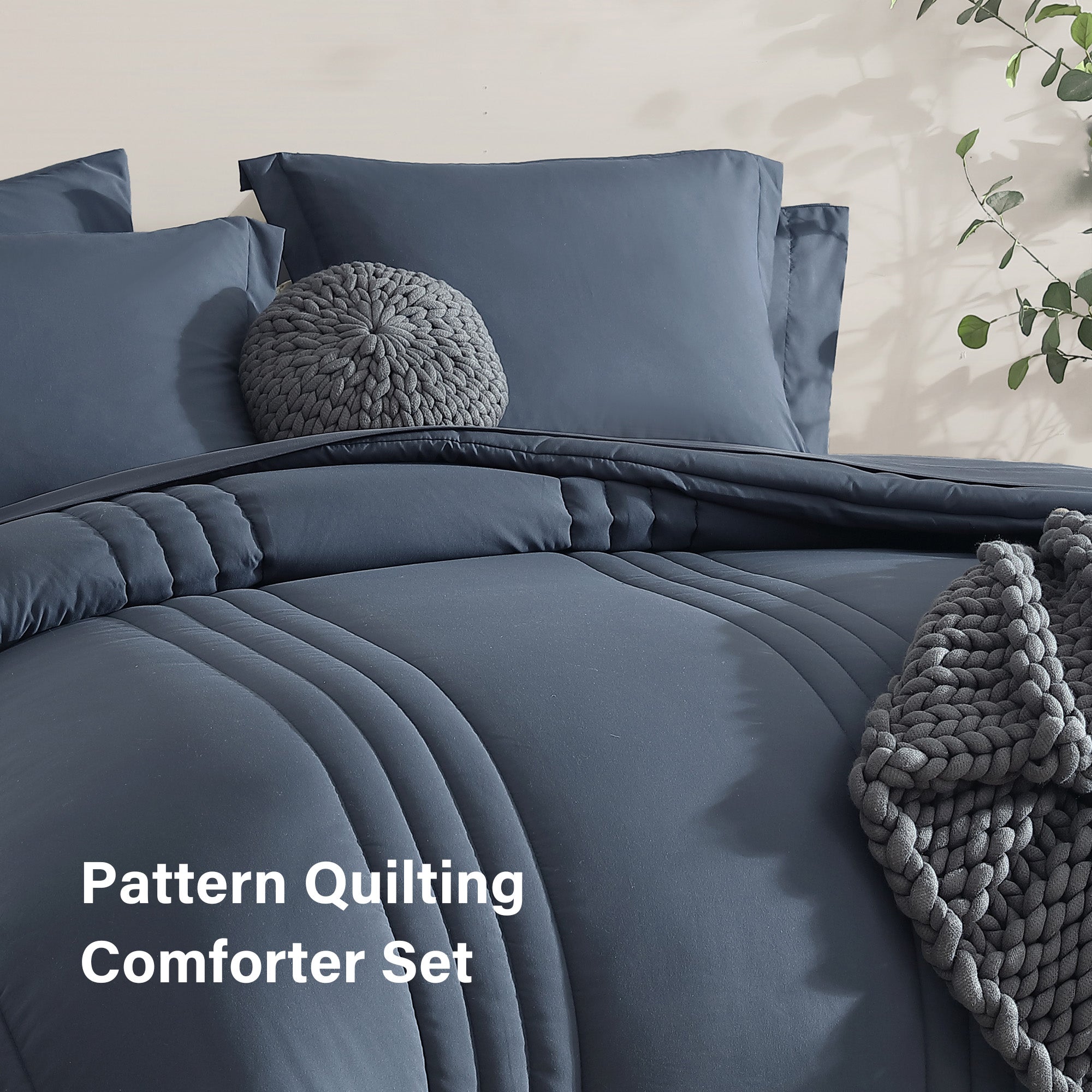 Amberspace 7-Piece Bed in a Bag Comforter Set with Sheets