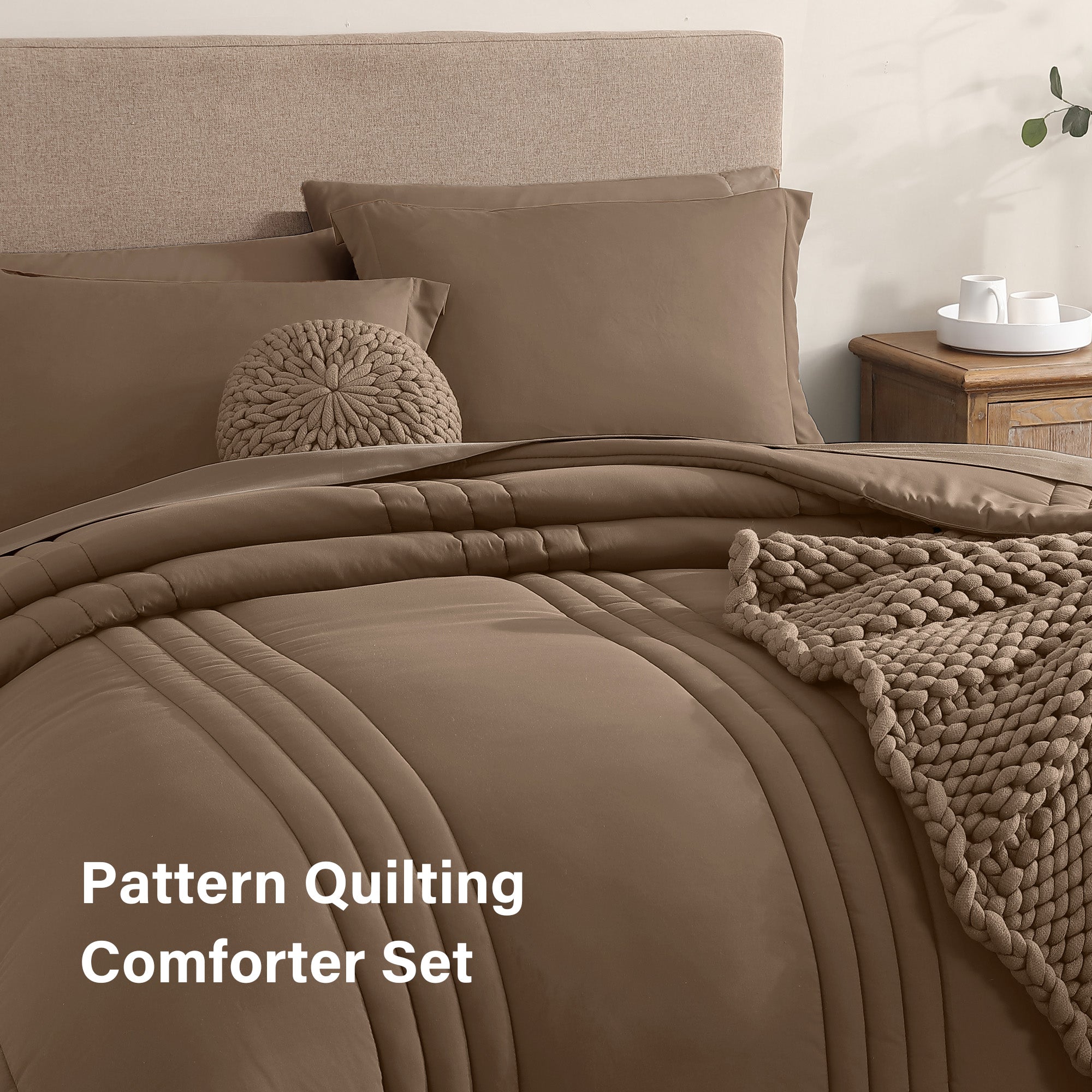 Amberspace 7-Piece Bed in a Bag Comforter Set with Sheets
