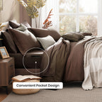 Amberspace Cationic Dyeing 7-piece Bed in a Bag Comforter Set with Sheets