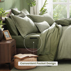 Amberspace Cationic Dyeing 7-piece Bed in a Bag Comforter Set with Sheets