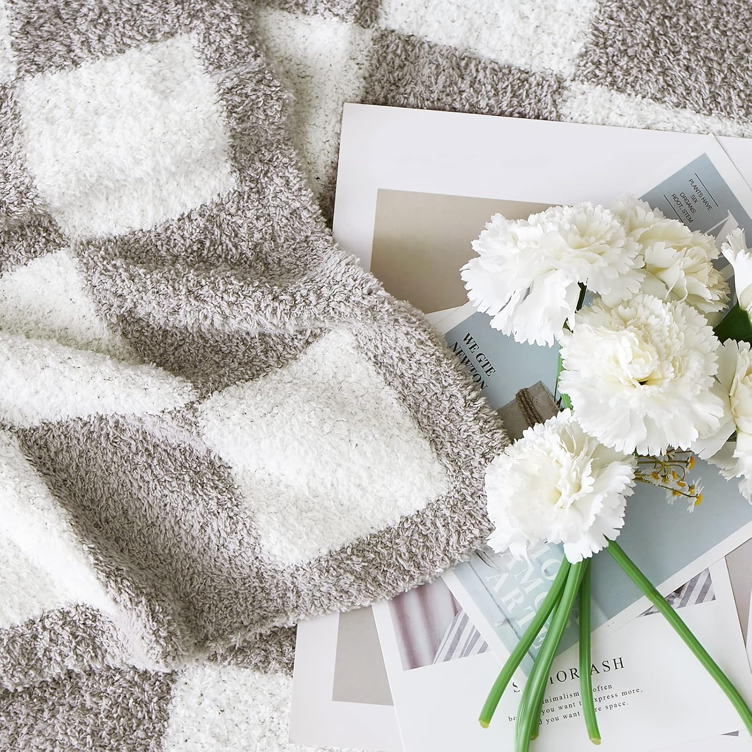 Amberspace Checkered Knit Throw