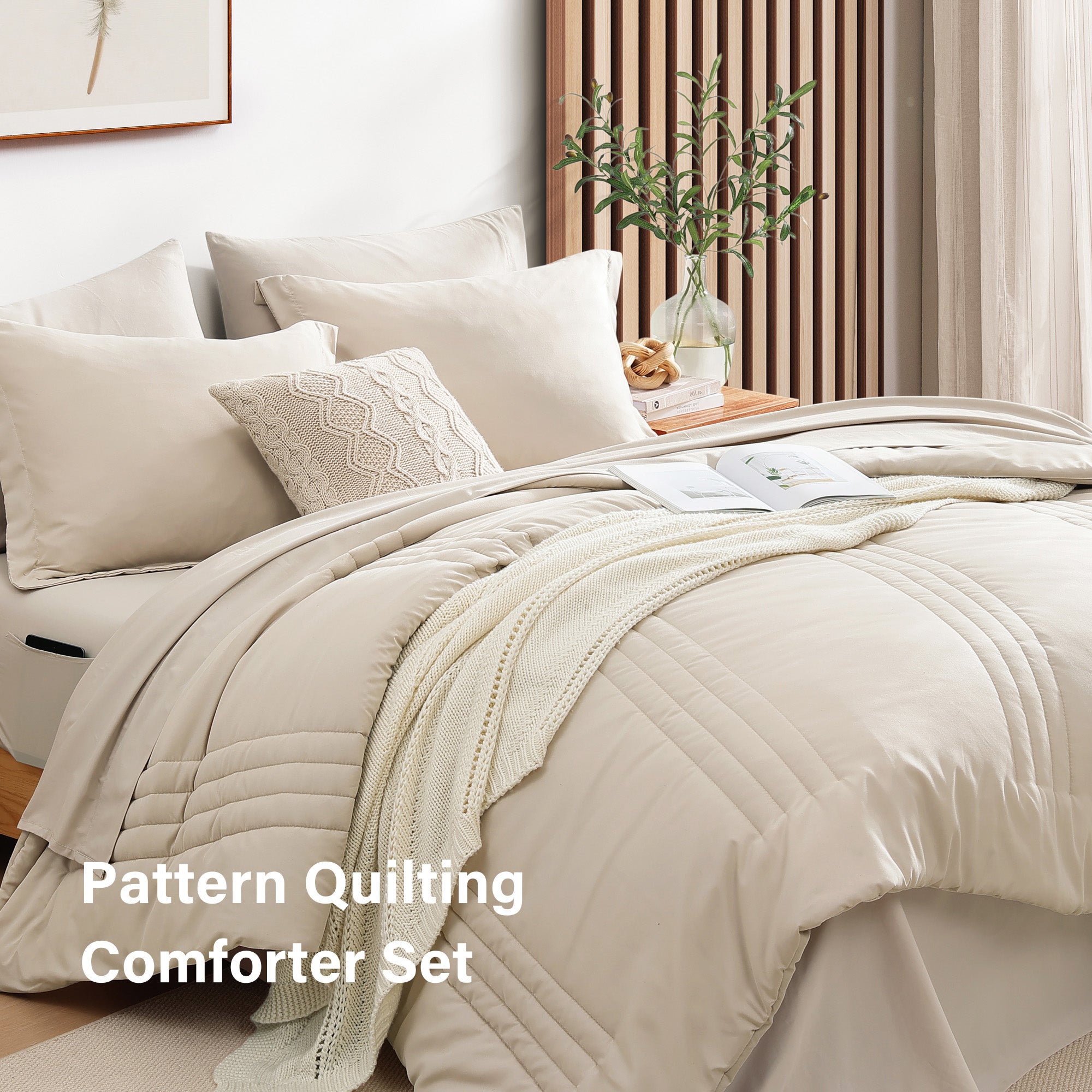 Amberspace 7-Piece Bed in a Bag Comforter Set with Sheets