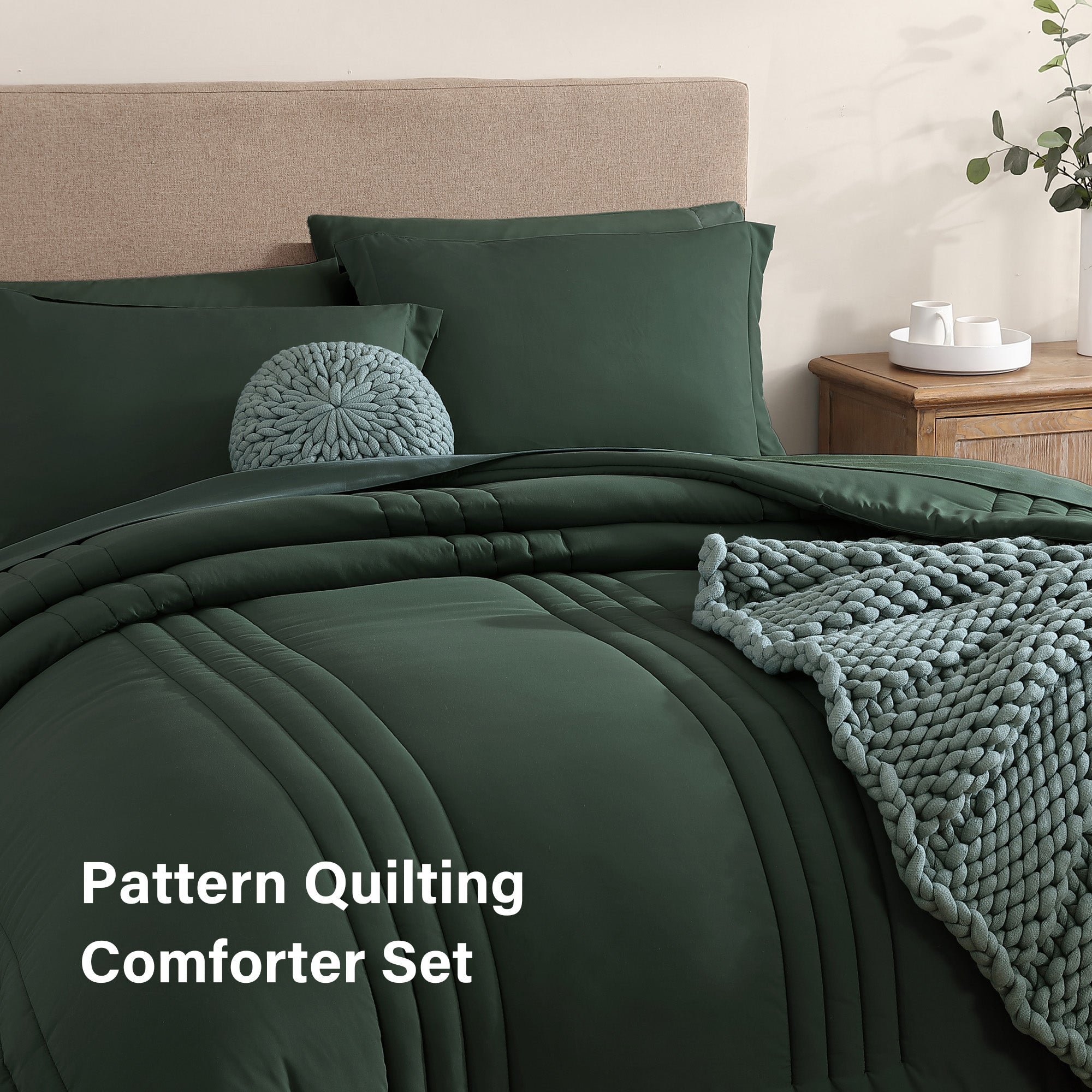 Amberspace 7-Piece Bed in a Bag Comforter Set with Sheets